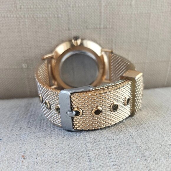 Geneva Ladies Wristwatch Rose gold Tone Mesh Metal Strap Analog Quartz Watch - Picture 6 of 11